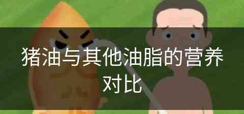 猪油与其他油脂的营养对比(猪油与其他油脂的营养对比图)